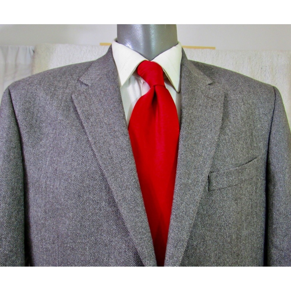 Lauren Ralph Lauren Houndstooth Wool Cashmere Blend Blazer Sz 44L For Macy's - Picture 2 of 14